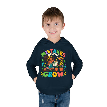 Toddler Hoodie — "Mistakes Help Me Grow" Cute Plant Pot Positive Growth Pullover