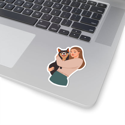 Kiss-Cut Vinyl Decals - Siberian husky and mom Printify