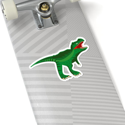 Kiss-Cut Vinyl Decals - Tyrannosaurus green Printify
