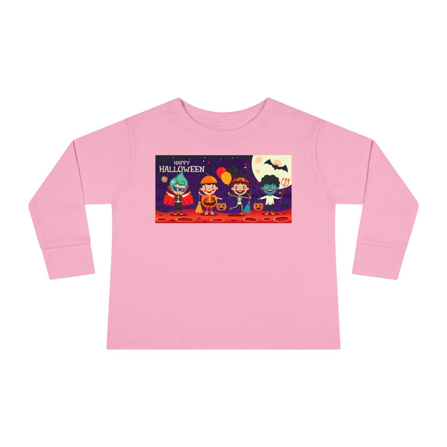 Toddler Long Sleeve Tee - Super kiddo with friends on holloween