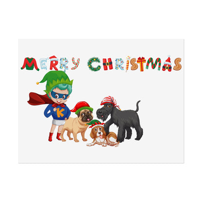 Rolled Posters - Super kiddo woith pet friends - [[{"value":"Wonderwear Kid"}]]