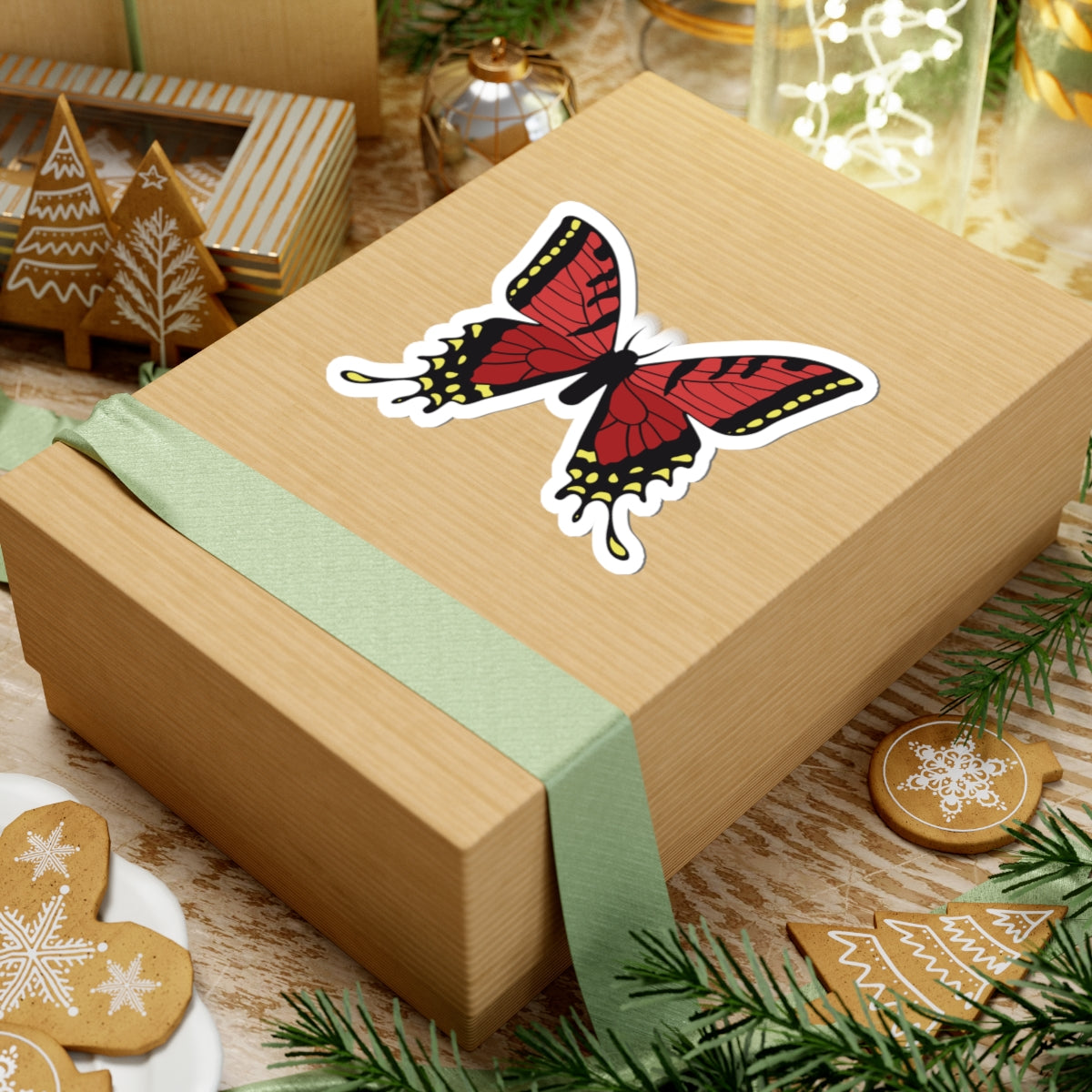 Kiss-Cut Stickers - Red butterfly