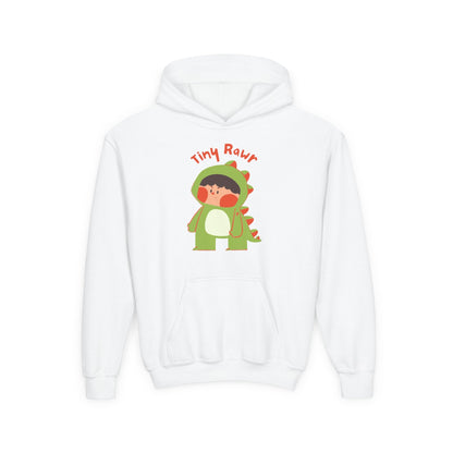 Youth Heavy Blend Hooded Sweatshirt - Tiny Raur, Cute Dino Printify