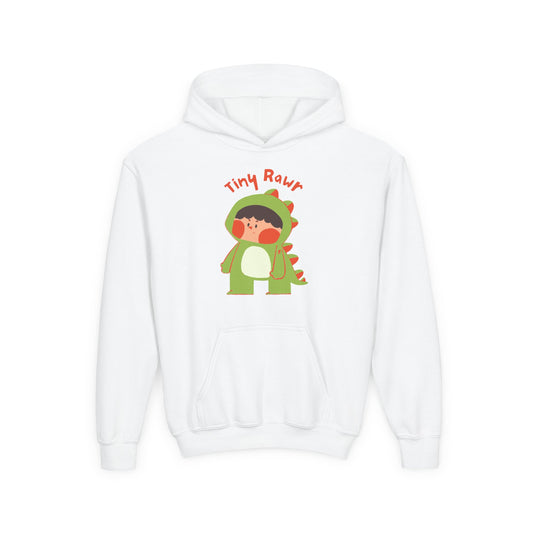 Youth Heavy Blend Hooded Sweatshirt - Tiny Raur, Cute Dino