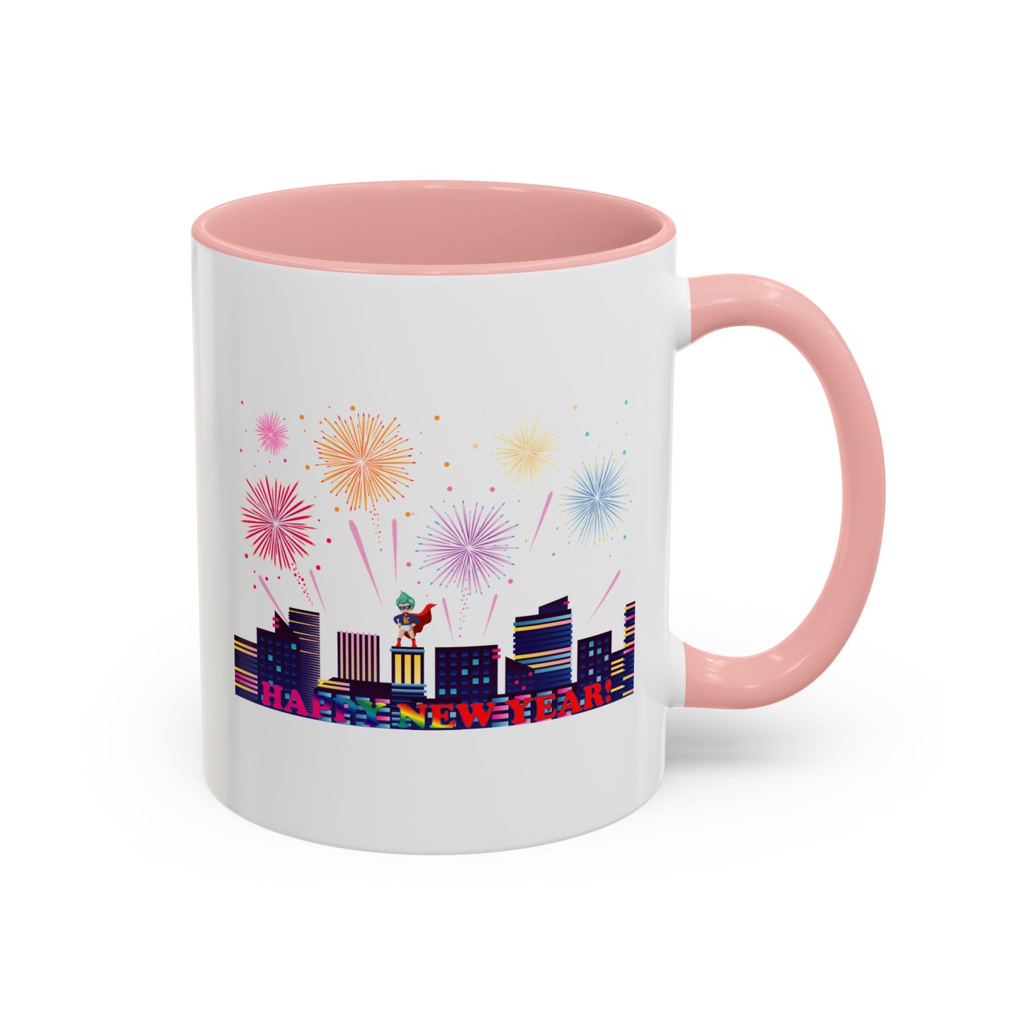 Accent Coffee Mug - Super kiddo with fireworks with text