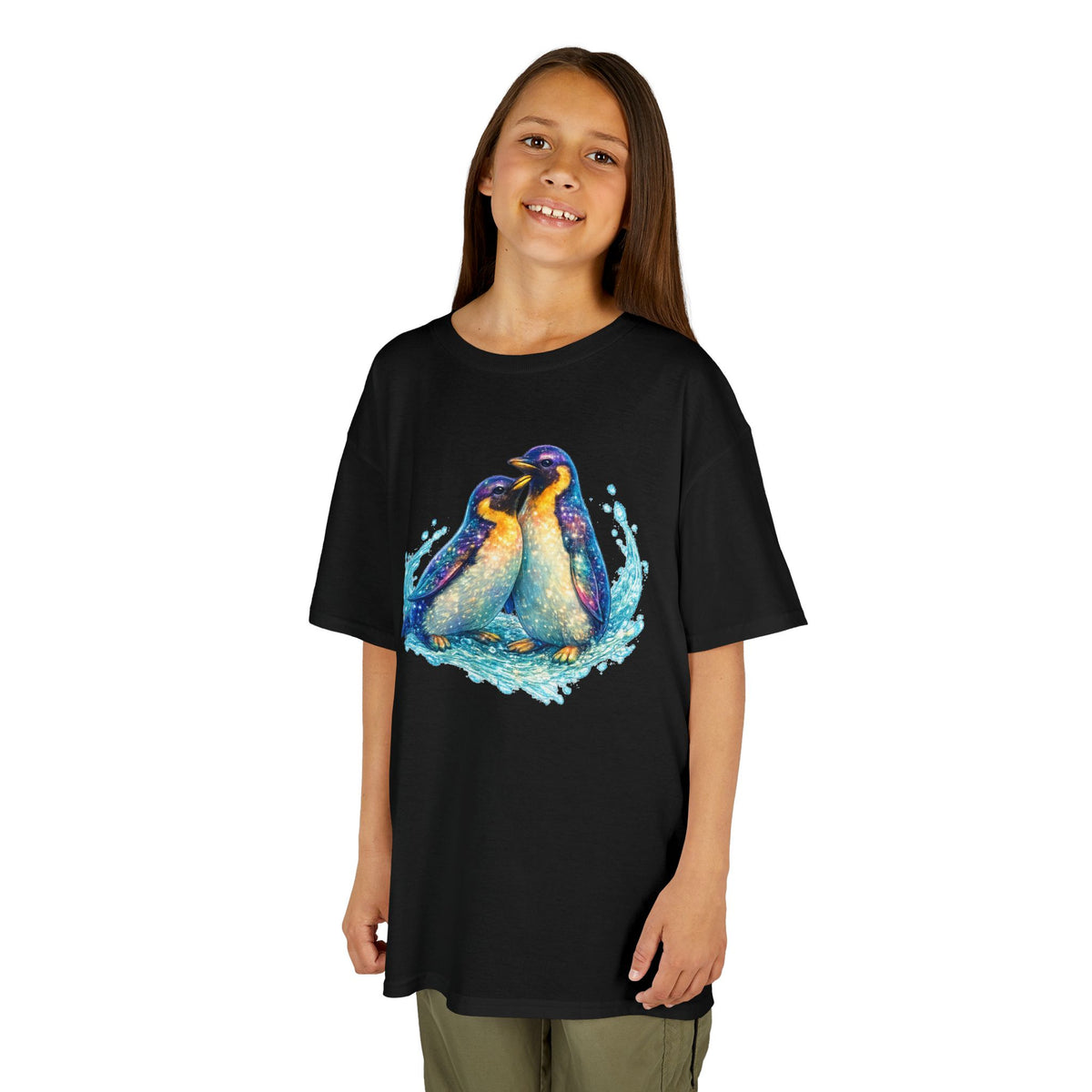 Kids Heavy Cotton™ Tee - Magical penguins in sparkling water