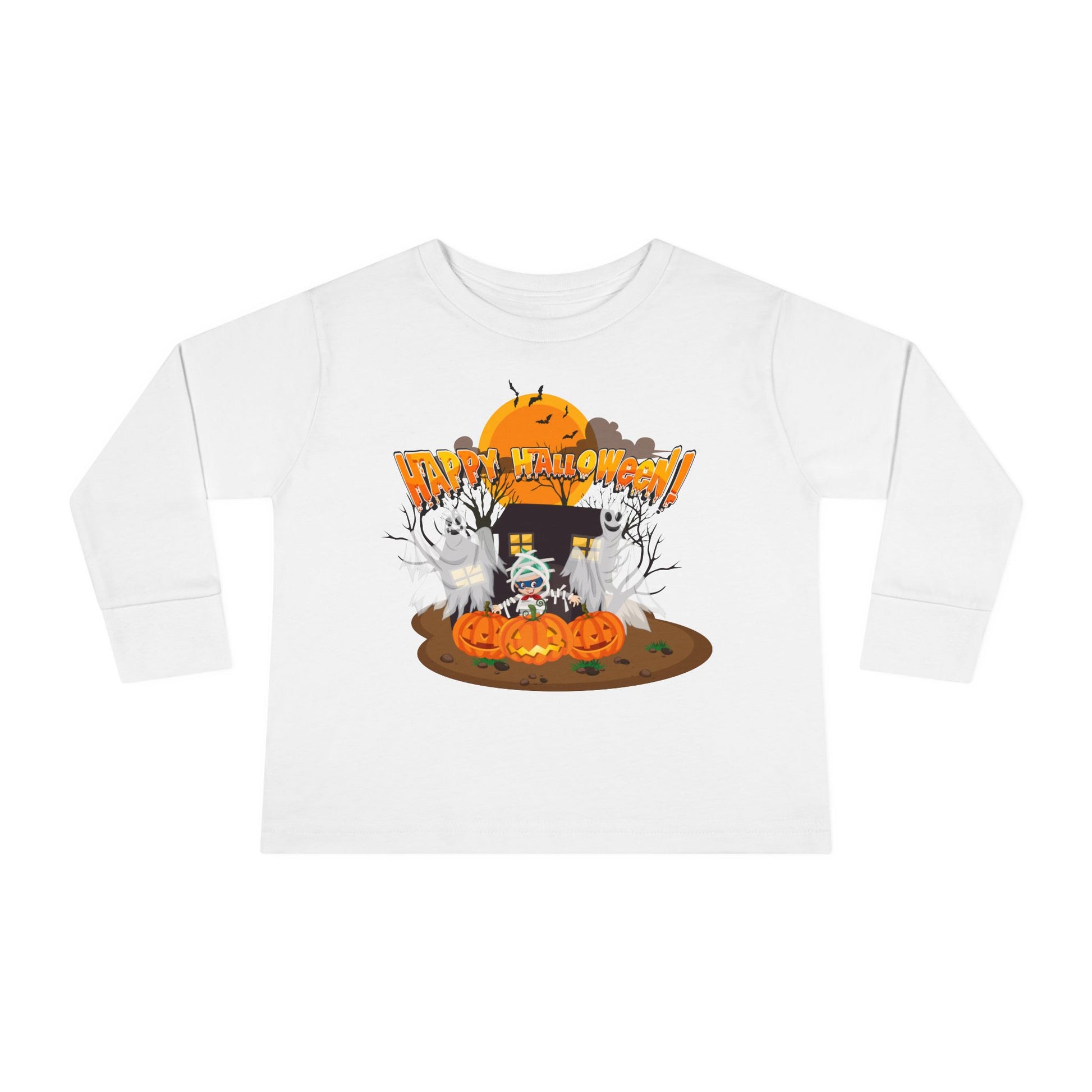 Toddler Long Sleeve Tee - Super kiddo with ghost - [[{"value":"Wonderwear Kid"}]]