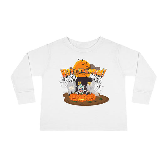 Toddler Long Sleeve Tee - Super kiddo with ghost - [[{"value":"Wonderwear Kid"}]]