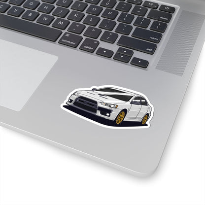 Kiss-Cut Vinyl Decals - White car Printify