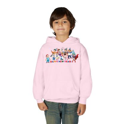 Youth Heavy Blend Hooded Sweatshirt - Happy new year from super kiddo - [[{"value":"Wonderwear Kid"}]]