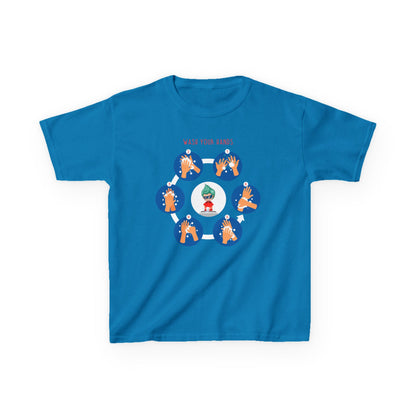 Kids Heavy Cotton™ Tee - Super kiddo teaching how to wash hands - [[{"value":"Wonderwear Kid"}]]