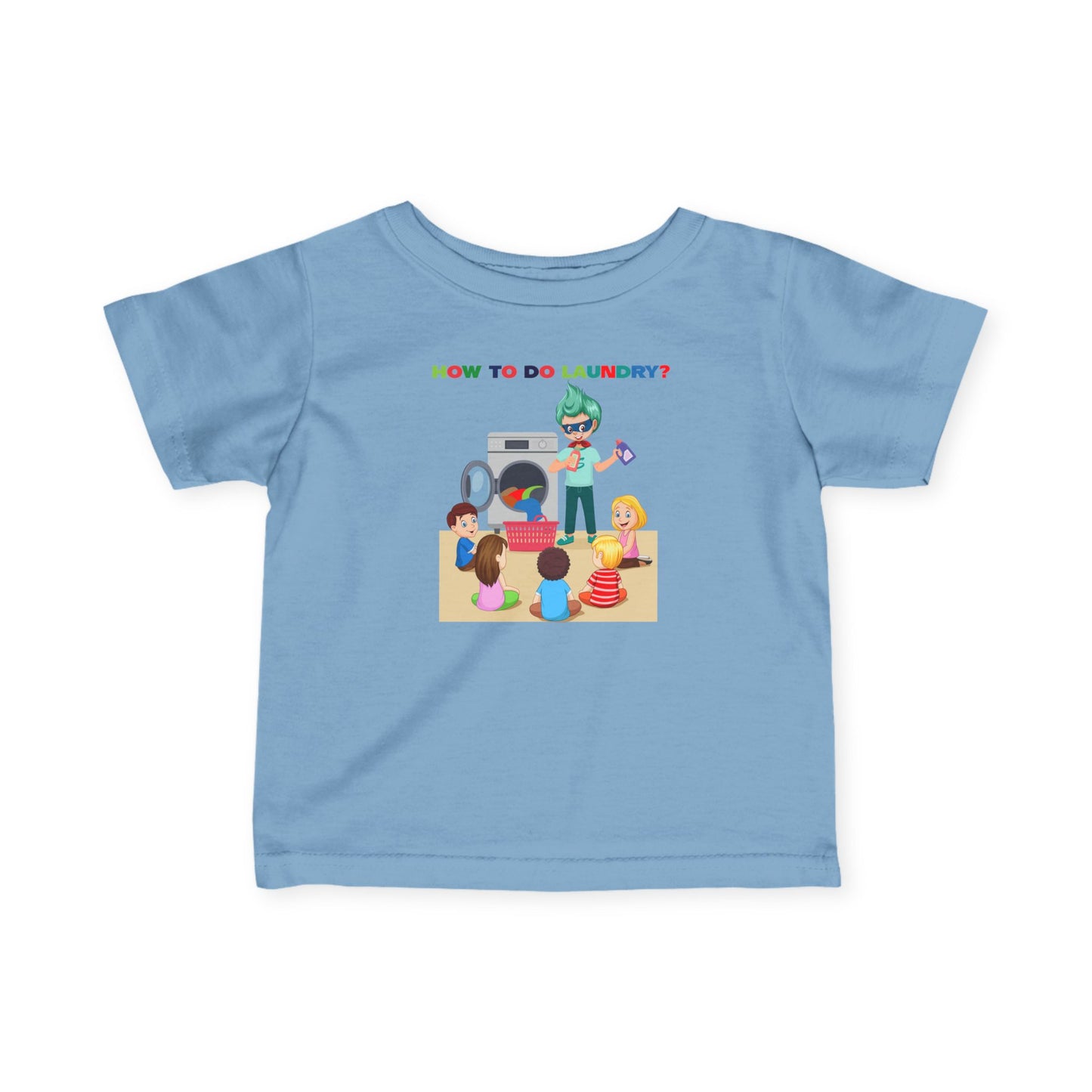 Infant Fine Jersey Tee - super kiddo teaching laundry - [[{"value":"Wonderwear Kid"}]]