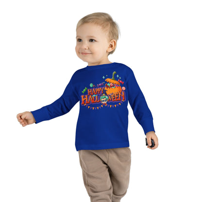 Toddler Long Sleeve Tee - Happy halloween banner Printify
