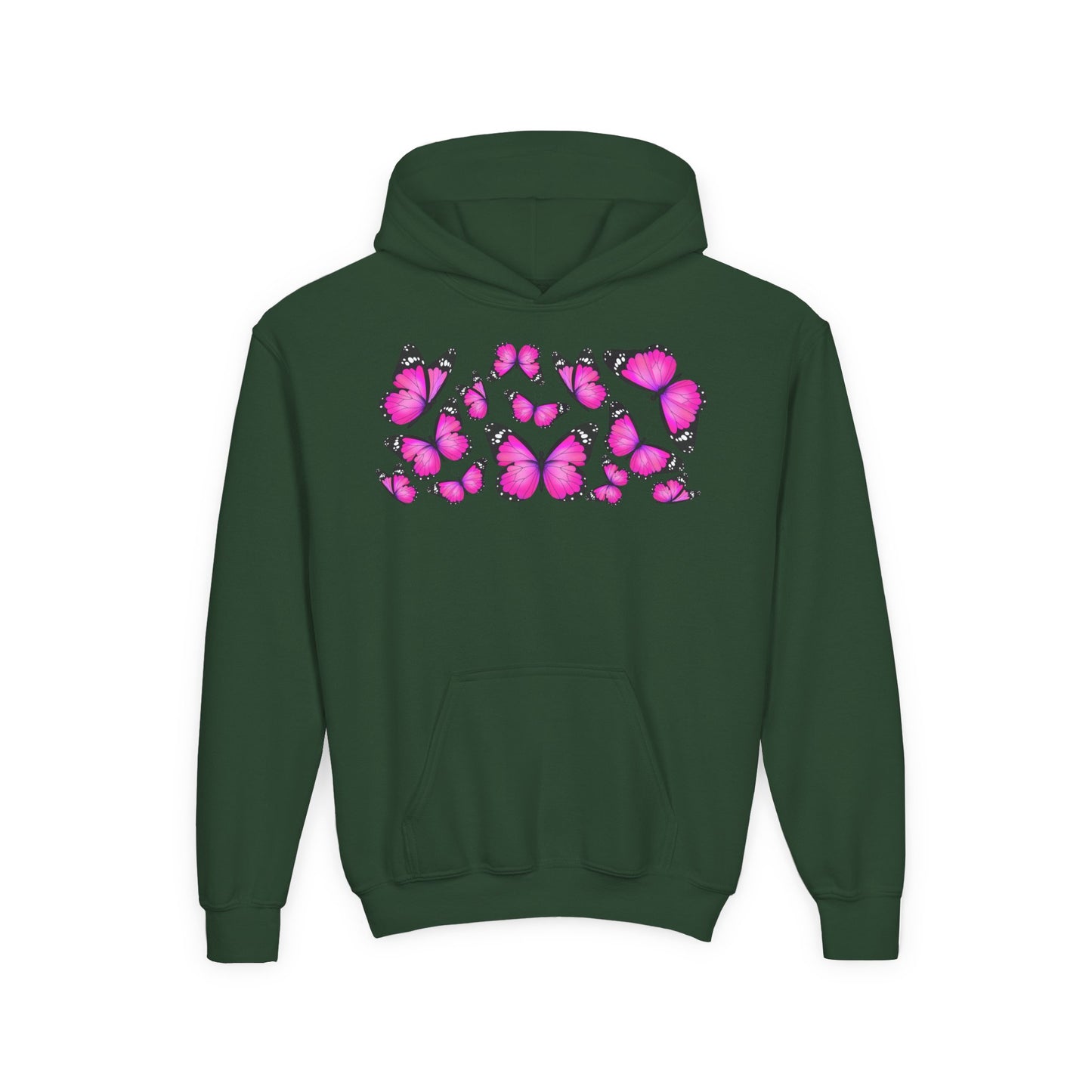 Youth Heavy Blend Hooded Sweatshirt -  Beautiful purple monarch