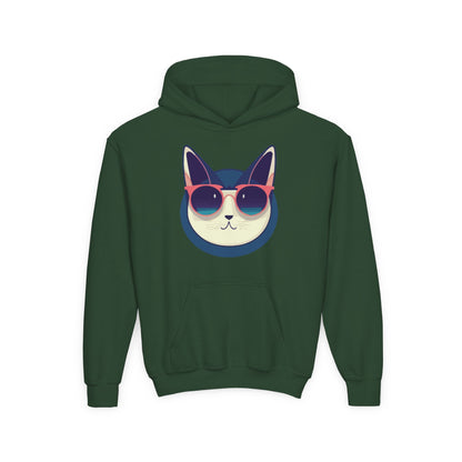 Kids Cool Cat Hoodie Printify
