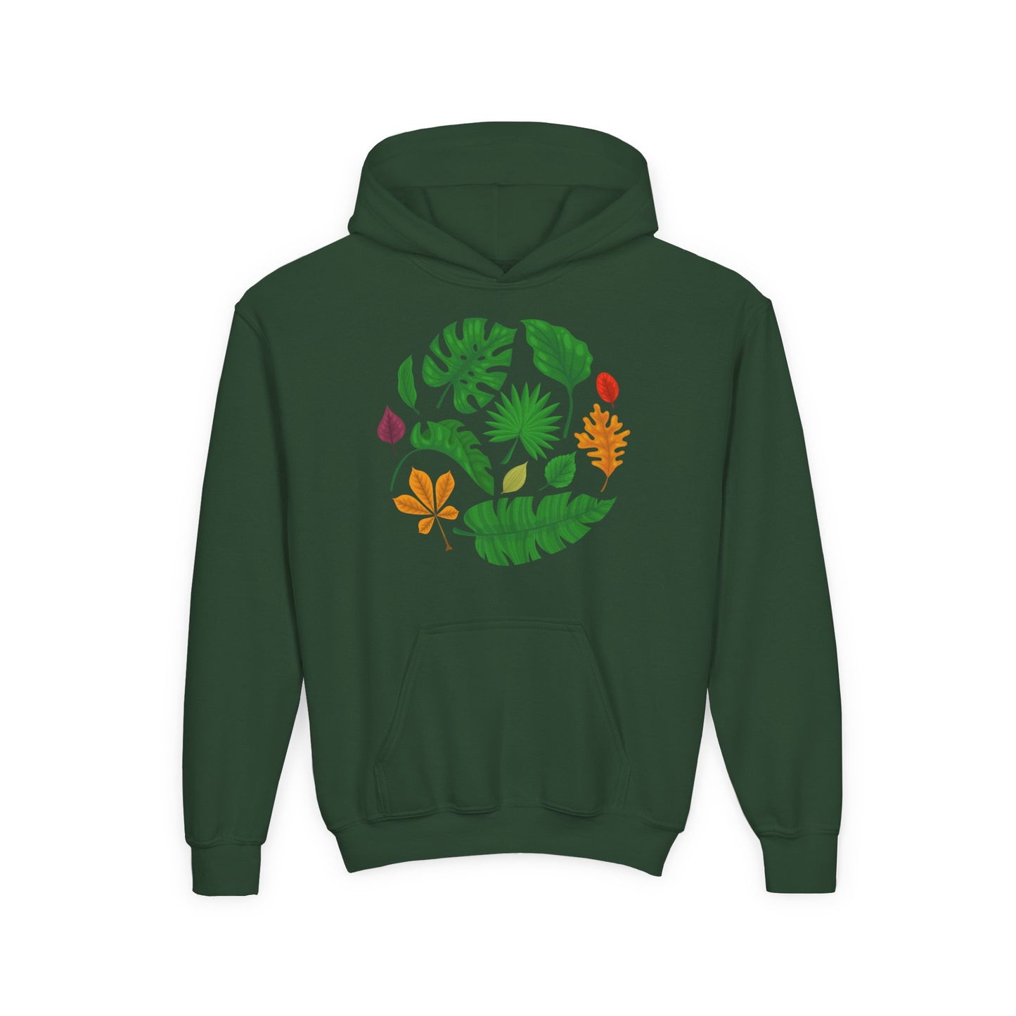 Youth Heavy Blend Hooded Sweatshirt - Beautiful leaves