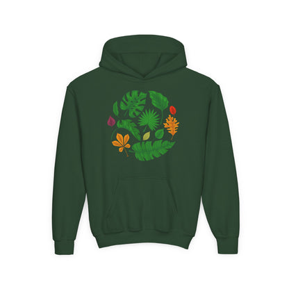 Youth Heavy Blend Hooded Sweatshirt - Beautiful leaves Printify