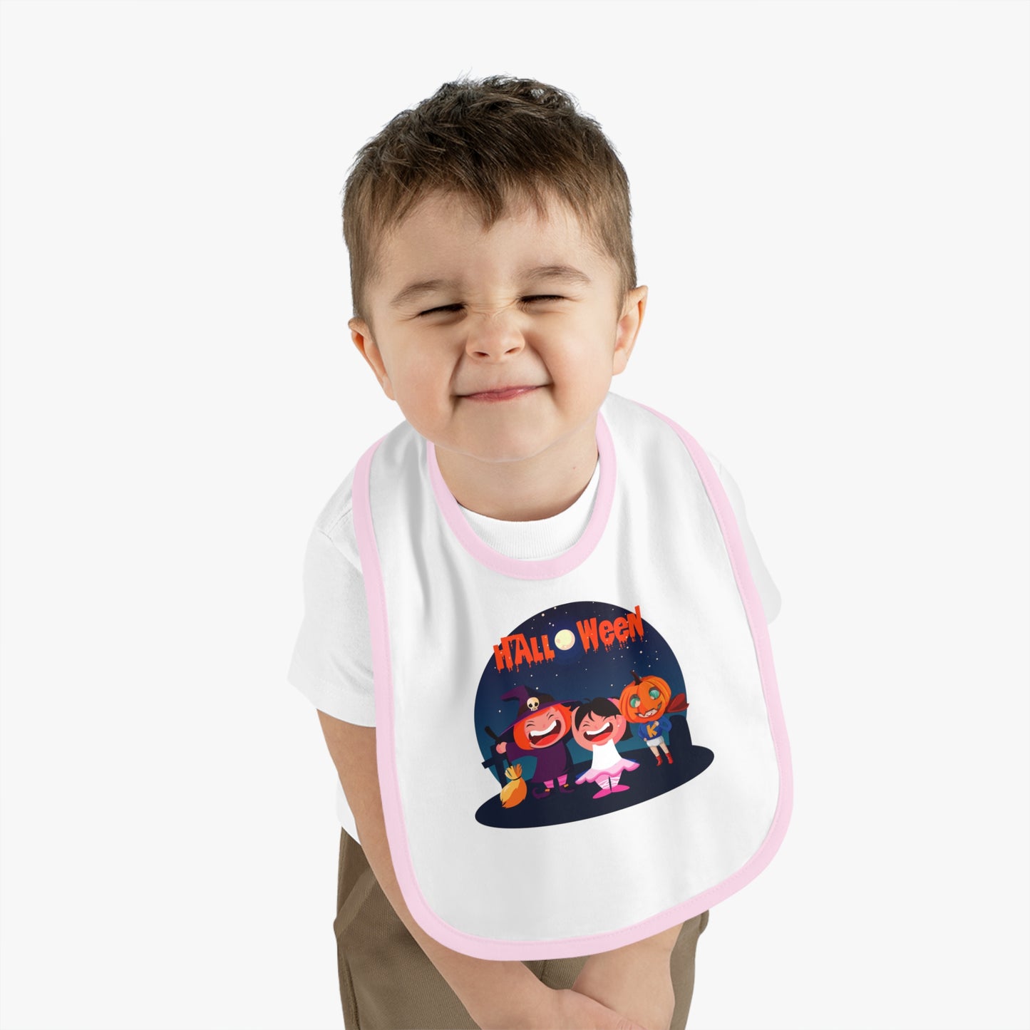 Baby Bib - Super kiddo wearing pumpkin