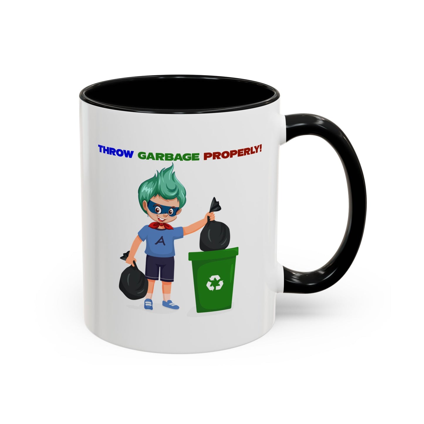 Accent Coffee Mug - Super kiddo taking trash out