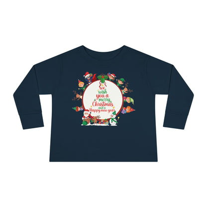 Toddler Long Sleeve Tee - We wish you a merry christmas - [[{"value":"Wonderwear Kid"}]]