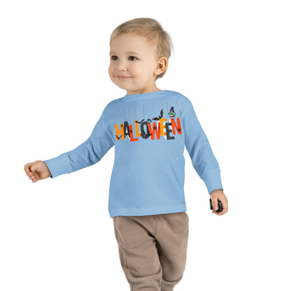 Toddler Long Sleeve Tee - Holloween hanging letters Printify