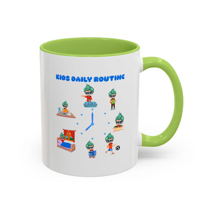 Accent Coffee Mug - Super kiddo daily routine - [[{"value":"Wonderwear Kid"}]]