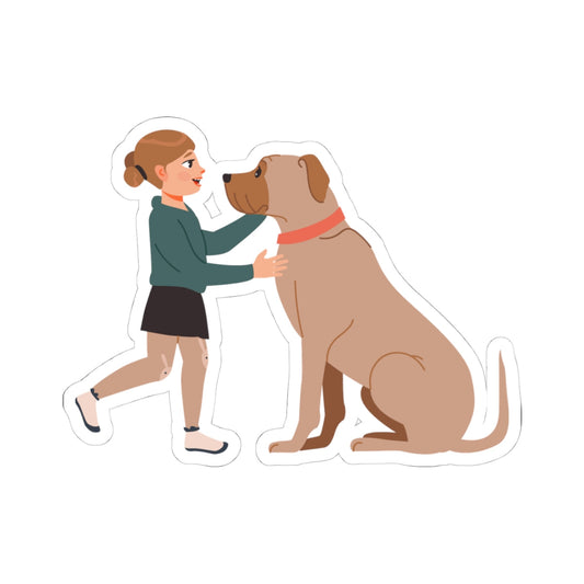 Kiss-Cut Stickers - Girl and dog Printify