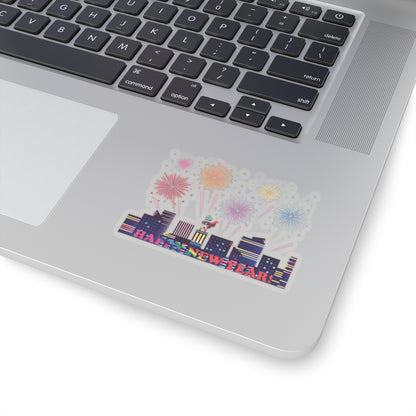 Kiss-Cut Stickers - Super kiddo with fireworks with text - [[{"value":"Wonderwear Kid"}]]