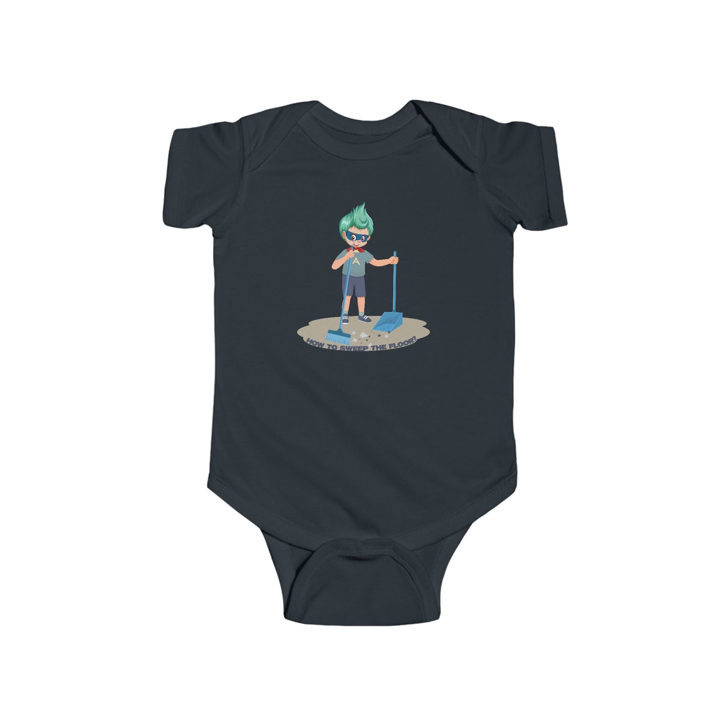 Infant Bodysuit - Super kiddo sweeping floor - [[{"value":"Wonderwear Kid"}]]