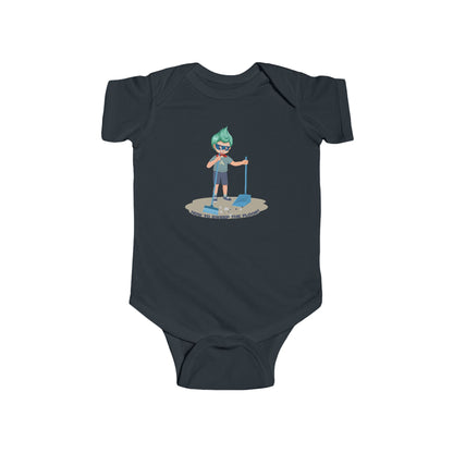 Infant Bodysuit - Super kiddo sweeping floor - [[{"value":"Wonderwear Kid"}]]