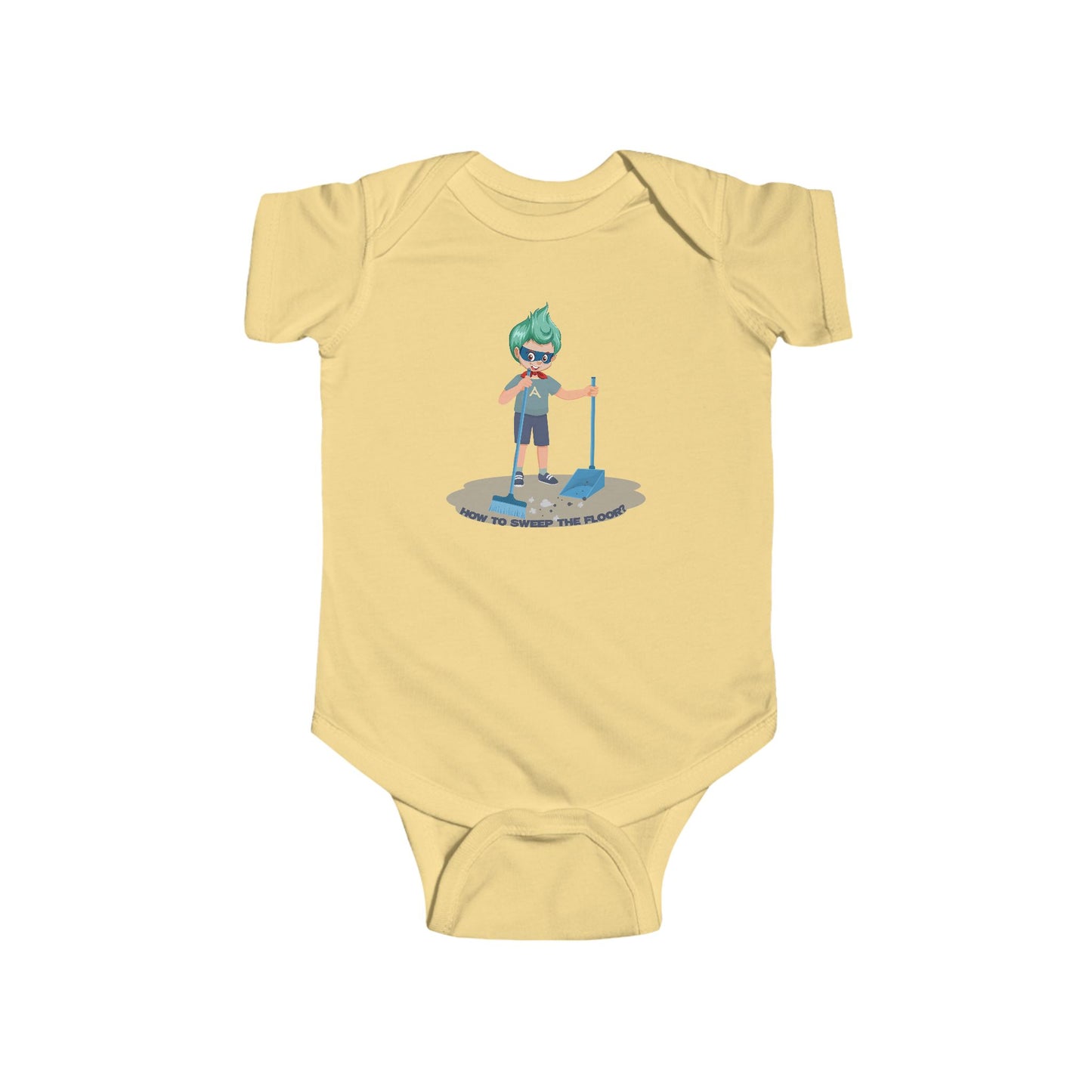 Infant Bodysuit - Super kiddo sweeping floor - [[{"value":"Wonderwear Kid"}]]