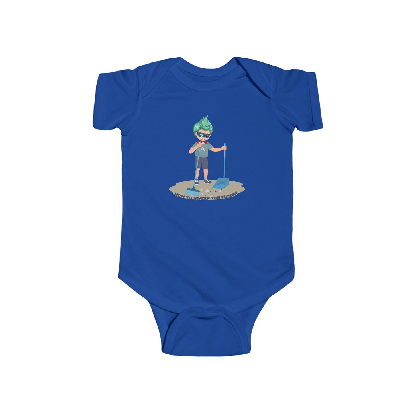 Infant Bodysuit - Super kiddo sweeping floor - [[{"value":"Wonderwear Kid"}]]