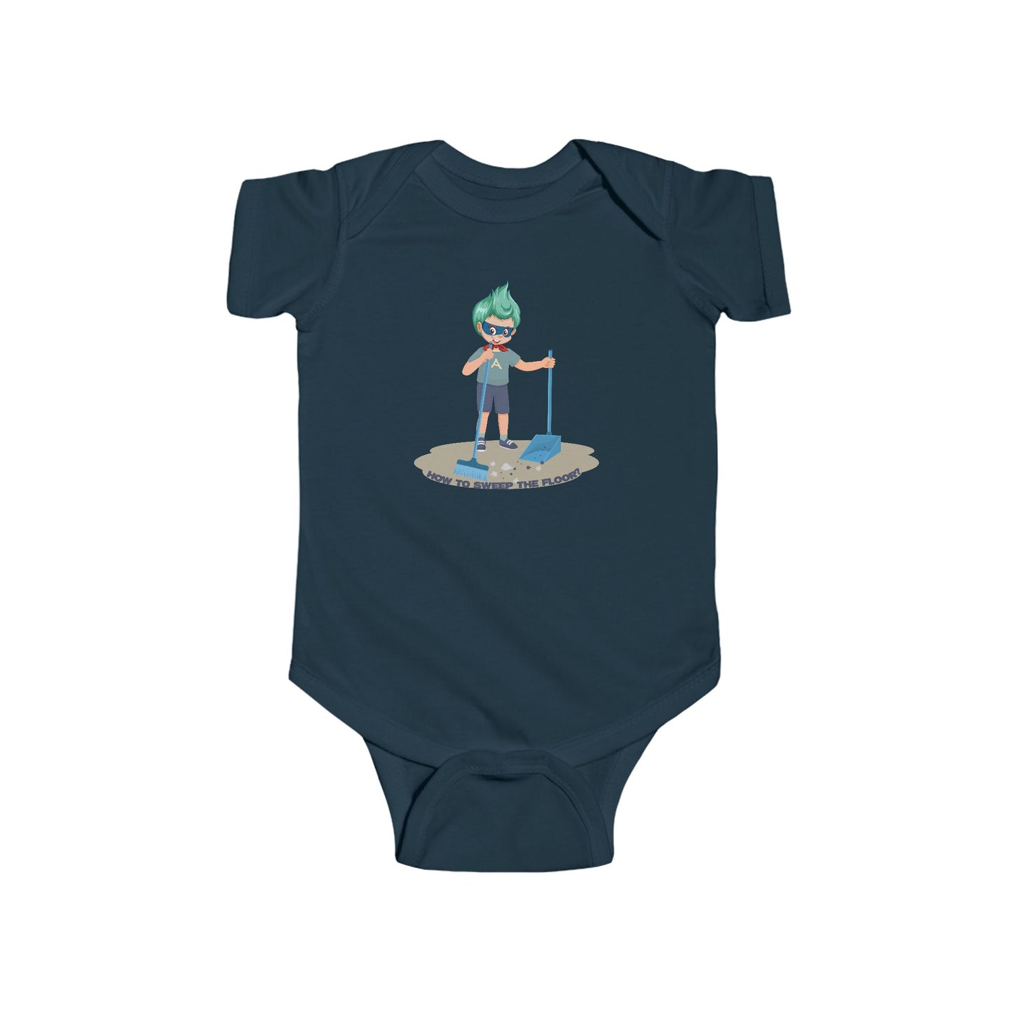 Infant Bodysuit - Super kiddo sweeping floor - [[{"value":"Wonderwear Kid"}]]