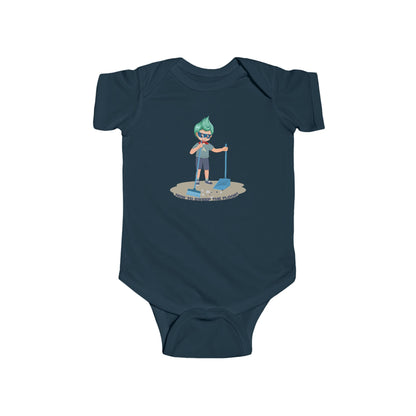 Infant Bodysuit - Super kiddo sweeping floor - [[{"value":"Wonderwear Kid"}]]