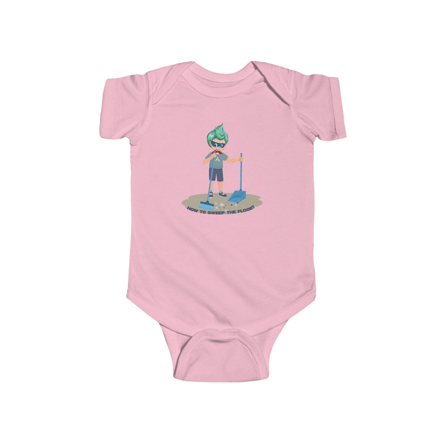 Infant Bodysuit - Super kiddo sweeping floor - [[{"value":"Wonderwear Kid"}]]