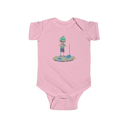 Infant Bodysuit - Super kiddo sweeping floor - [[{"value":"Wonderwear Kid"}]]