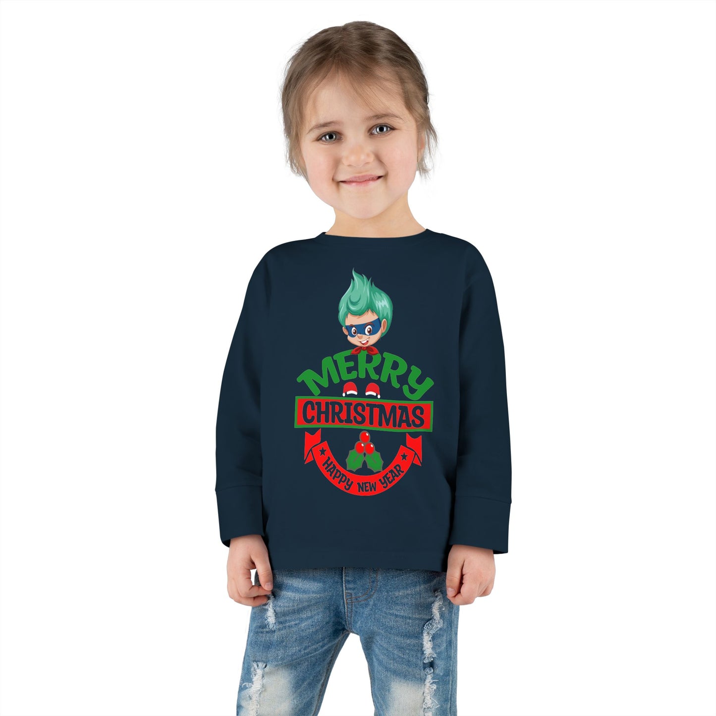 Toddler Long Sleeve Tee - Merry chridtmas from super kiddo - [[{"value":"Wonderwear Kid"}]]