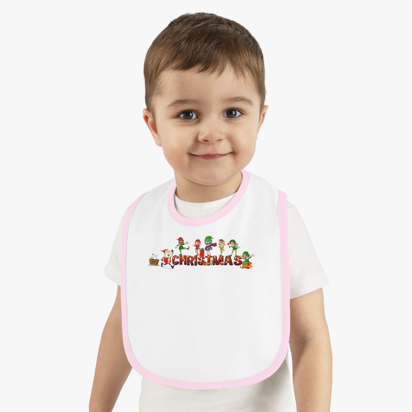 Baby Bib - Christmas with santa claus and friends