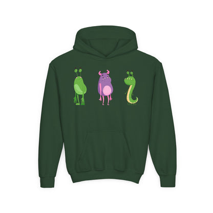 Youth Heavy Blend Hooded Sweatshirt -  Baby monsters Printify