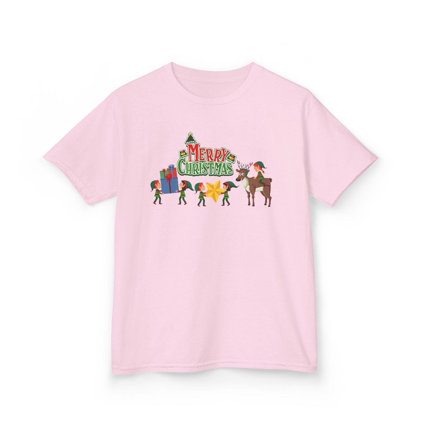 Kids Heavy Cotton™ Tee - Merry christmas and reindeer - [[{"value":"Wonderwear Kid"}]]