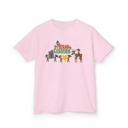 Kids Heavy Cotton™ Tee - Merry christmas and reindeer - [[{"value":"Wonderwear Kid"}]]