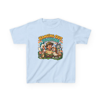 Kids Heavy Cotton™ Tee - Retro Friends Hanging Out Together