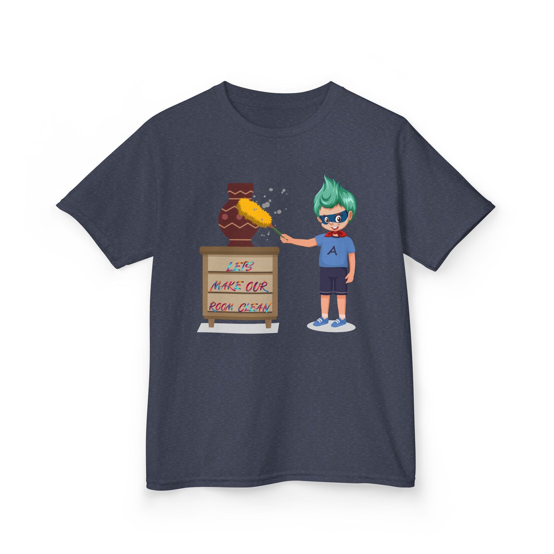 Kids Heavy Cotton™ Tee - Super kiddo cleaning a vase - [[{"value":"Wonderwear Kid"}]]