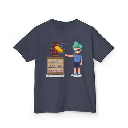 Kids Heavy Cotton™ Tee - Super kiddo cleaning a vase - [[{"value":"Wonderwear Kid"}]]