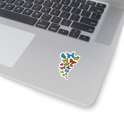Kiss-Cut Vinyl Decals - Group of colorful butterflies Printify