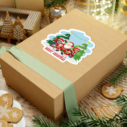 Kiss-Cut Stickers - Super kiddo with santa claus Merry christmas - [[{"value":"Wonderwear Kid"}]]