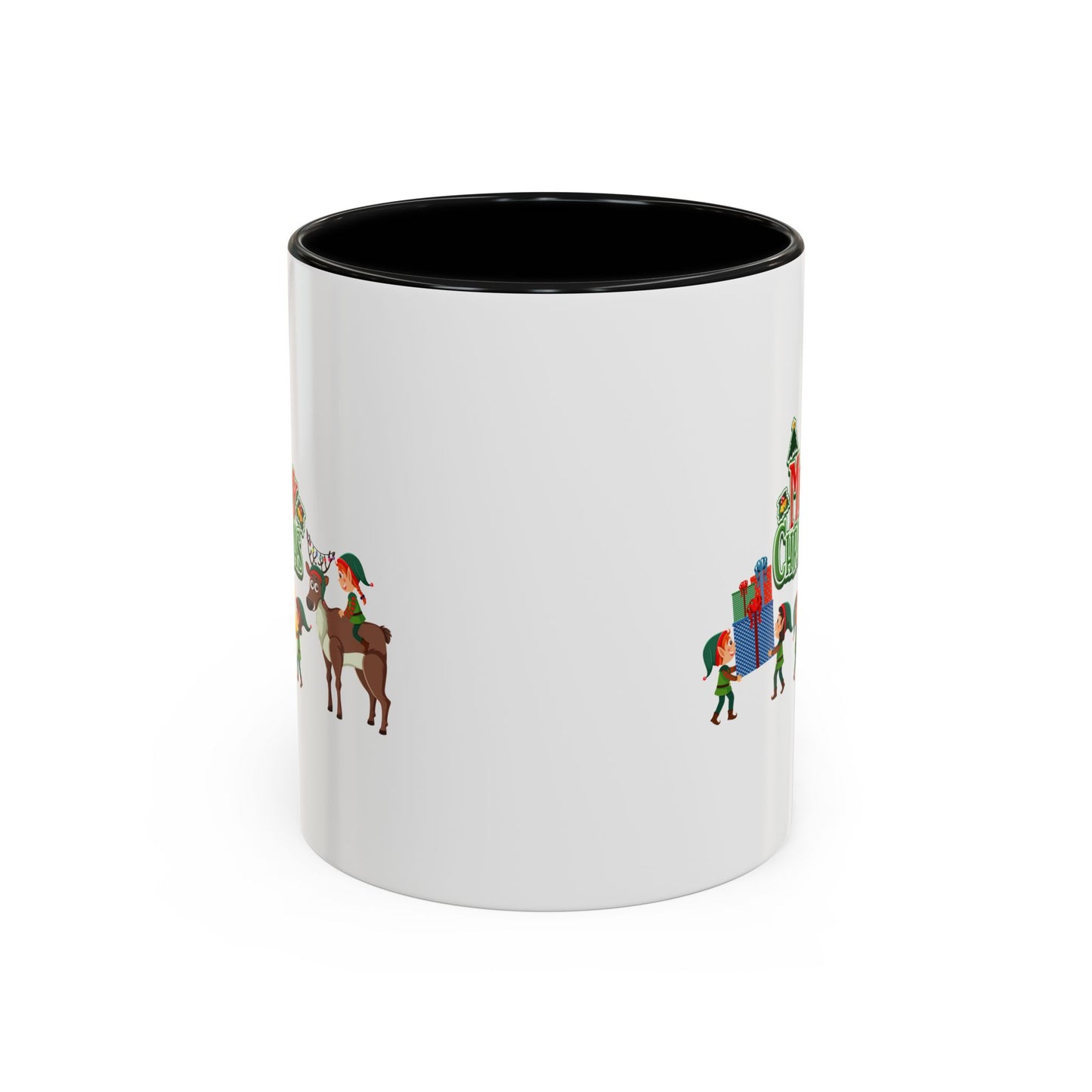Accent Coffee Mug - Merry christmas and reindeer