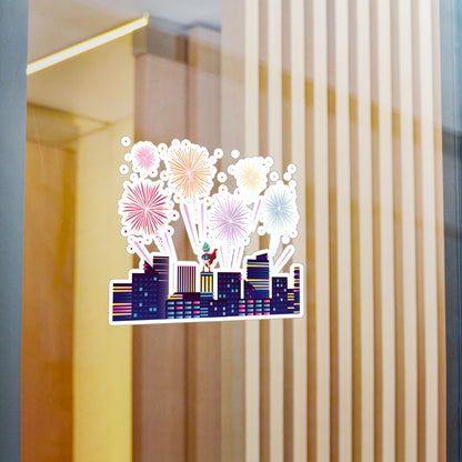 Christmas Kiss-Cut Vinyl Decals – Super kiddo with fireworks - [[{"value":"Wonderwear Kid"}]]