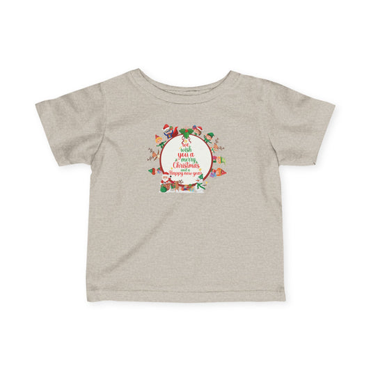 Infant Fine Jersey Tee - We wish you a merry christmas - [[{"value":"Wonderwear Kid"}]]