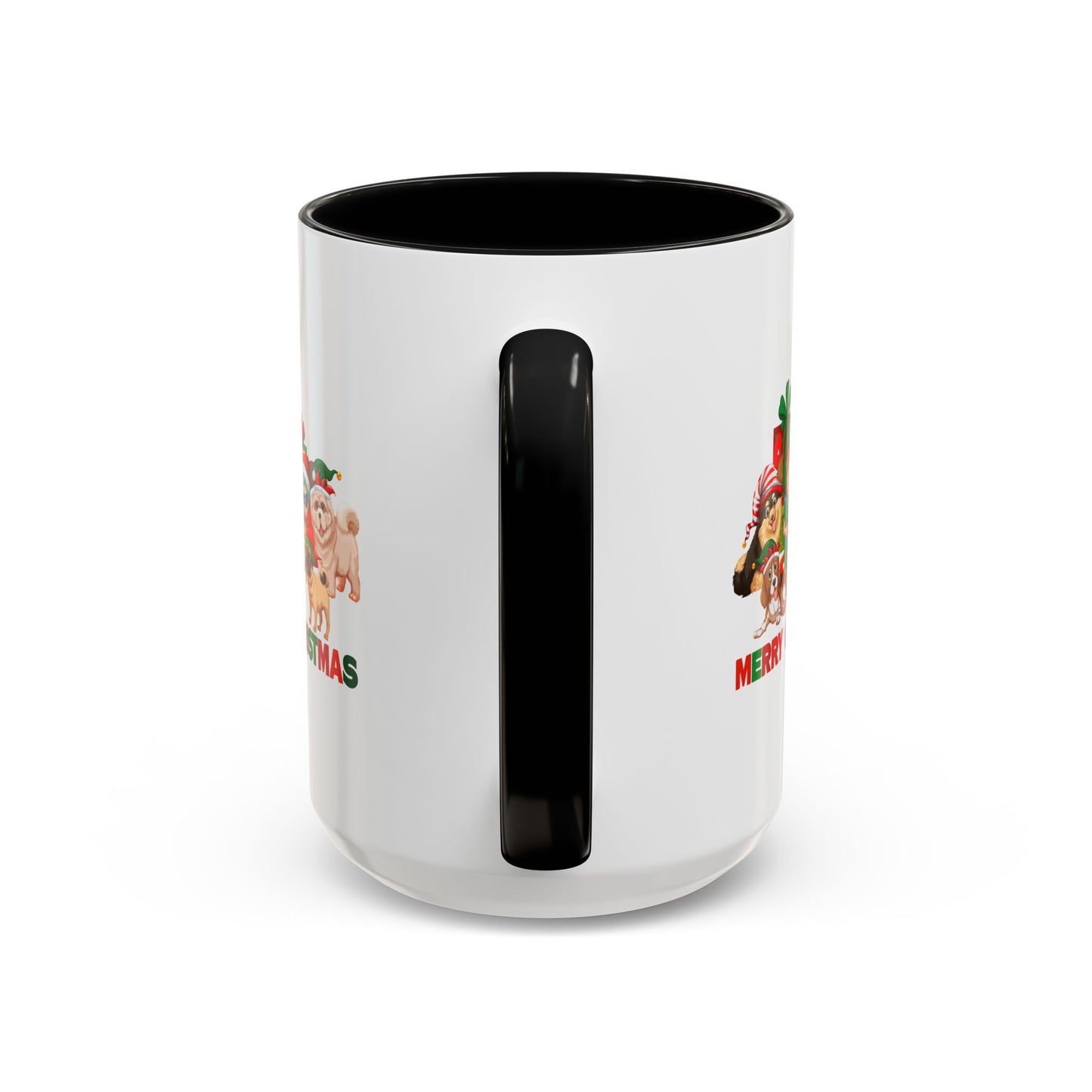 Accent Coffee Mug - Christmas with super kiddo pet friends with text